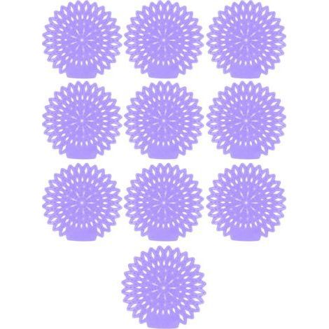 Lot de 10 tapis désodorisants pour urinoirs, anti-éclaboussures, longue durée d'action, parfum lavande, pour toilettes et salle de bain (1/5)