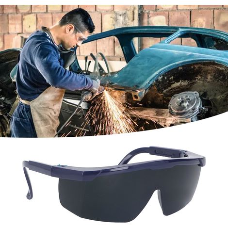 Lunettes de soudage/soudage à l'arc argon, verres vert foncé IR5.0, monture télescopique bleue (1/5)