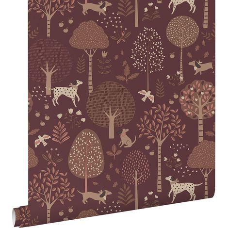 papier peint chiens violet foncé et marron - ESTAhome (1/4)