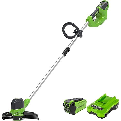 Greenworks 40V Tagliabordi a Batteria per Giardini Medi, Altezza Regolabile, Ampiezza di Taglio 30cm, Filo di Nylon da 1,65mm con Autofeed, Batteria 40V 2Ah e Caricabatterie, Garanzia 3 Anni G40LTK2 (1/8)