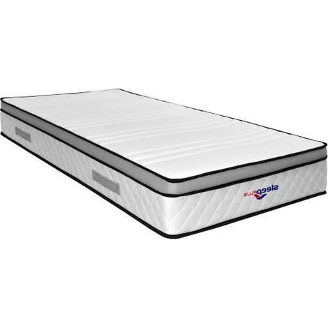 Matelas Marie a Ressorts + 3 cm matelas face de contact latex en 70 Kg/m3-140x200 Hauteur +/- 25 cm - Accueil Ferme - Soutien Ferme - 5 Zones de Confort -