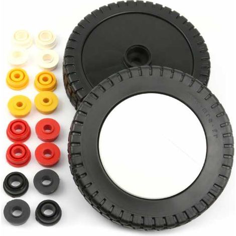 Roue tondeuse universelle Ø 180 mm / 45 mm jeu 3 bagues 8, 10, 12,7 mm par 2 (1/5)