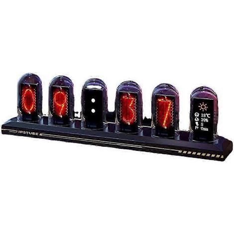 Horloge à tube lumineux LED avec écran couleur IPS, horloge de bureau analogique/numérique WiFi à monter soi-même, écran de 1,14 pouce avec 16 millions de couleurs RVB, en alliage d'aluminium. (1/5)