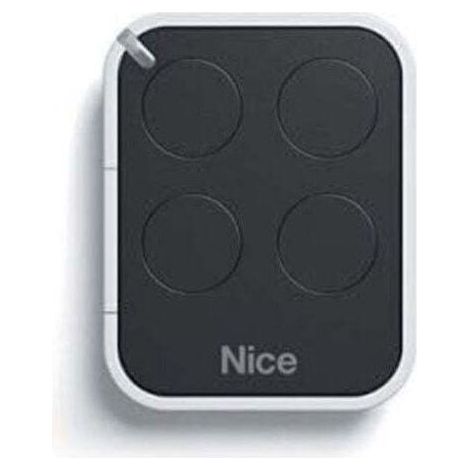 Télécommande émetteur 4 canaux 433,92 MHz – Compatible motorisations Nice – Design ergonomique pour usage quotidien – Noir/Blanc