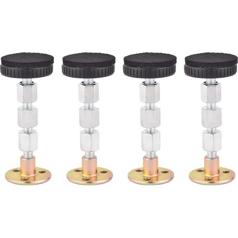 Ensemble de 4 butées de tête de lit en métal, outil anti-vibrations pour cadre de lit, fixation murale réglable, outil anti-vibrations pour lit