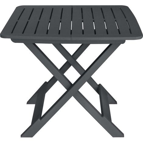 Vidaxl – Ensemble table et chaises de jardin pliables 3 pcs – Plastique anthracite – Résistant aux intempéries – Dimensions table 79x72x70 cm (1/6)