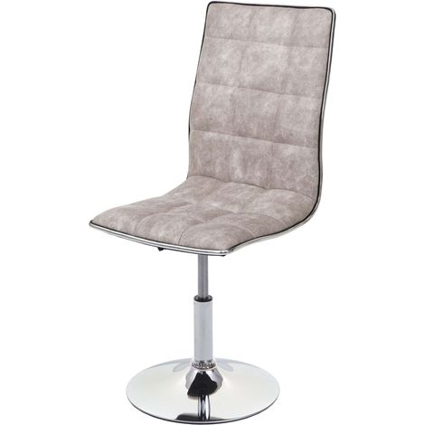Chaise de salle à manger HWC-C41, pivotante et réglable en hauteur, tissu/textile - gris vintage (1/5)