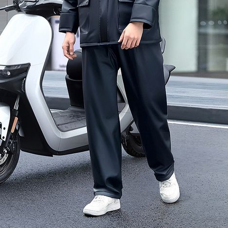 Ensemble imperméable et pantalon de pluie en PVC fendu, ensemble spécial moto imperméable, imperméable pour homme XXL. (1/4)