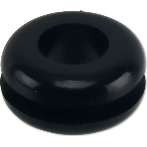 Passe-câble KSS en PVC, noir, pour plaque épaisseur 2,3 mm, trou Ø 7,8 mm, ouvert, 1 pièce (1/2)
