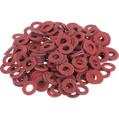 220 Pcs Rondelles Plates M5 Fibre 5mm DI 10mm 1mm Ép. Acier Rouge (1/5)