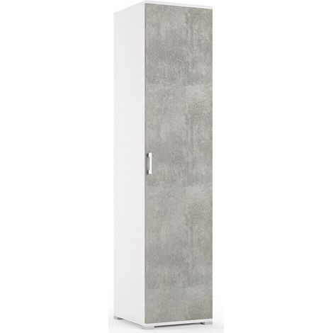 Colonnes Polyvalentes Blanc 45Cm 1 Porte Effet Béton