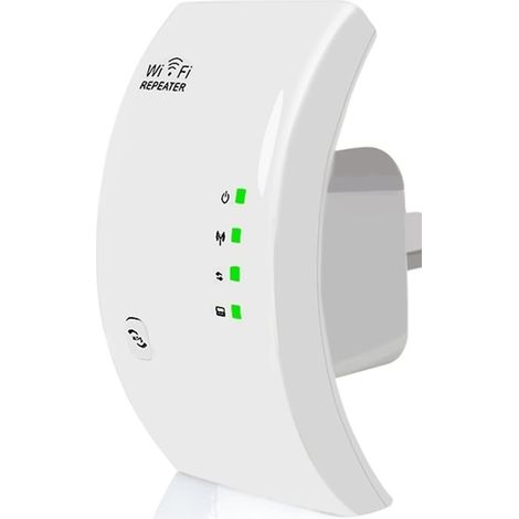 WLAN-Verstärker, kabelloser WLAN-Repeater, 2,4 G, 300 Mbit/s, WLAN-Verstärker-Extender, 802.1 1n/b/g, WLAN-Verstärker, WLAN-Booster, leicht, aber leistungsstark (Farbe: Weiß, einfache Box)