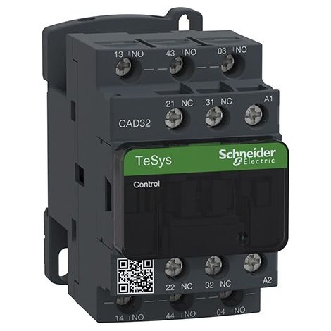 Contacteur TeSys CAD32 3 F plus 2 O instantané 10 A 24 V CA - CAD32B7 (1/4)
