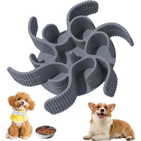 Anti Glutton Dog Bowl Slow Feeder Insert in Food Silicone Optimizes Digestion and Prevents Choking Adjustable Design and Suction Cups (1/5)