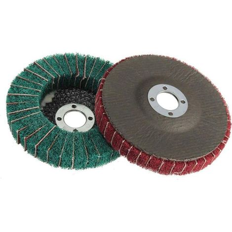 1 pc disque de polissage meule en fibre nylon 10cm grain 120 vert 150 grain 240 rouge trou 1.5cm pour metallurgie bois plastique auto (1/5)