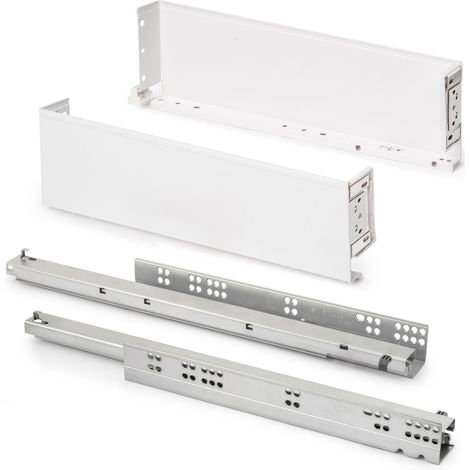 Emuca Cajón exterior Simplex 25kg de altura 122mm, profundidad 490mm, Acero, Pintado blanco - (1/5)