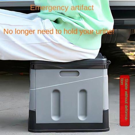 couleur gris clair Toilettes pliantes portables pour voiture, toilettes d'extérieur, urinoir d'urgence pour v (1/4)