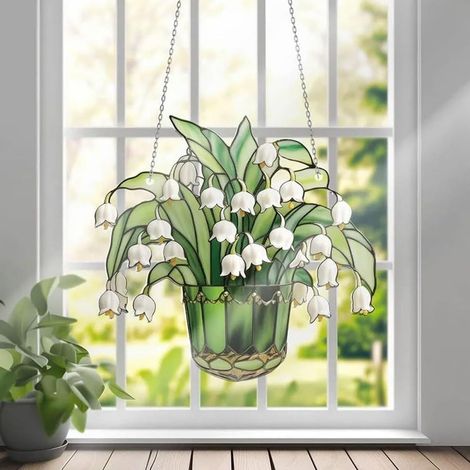 Suncatcher Lily Of The Valley - Acrylic - With Hook - Window Mirror Decor - 1 Piece (1/5)