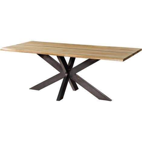 Baumtisch Mango 260x100x74 natur lackiert / Epoxid schwarz, Kreuzgestell anthrazit glänzend EPOXY (1/3)