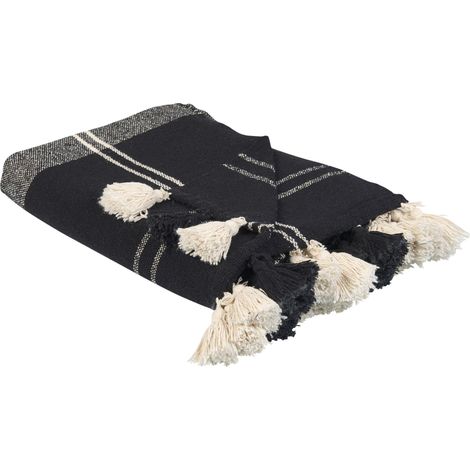 Kuscheldecke KULAC Baumwolle 130 x 170 cm Schwarz