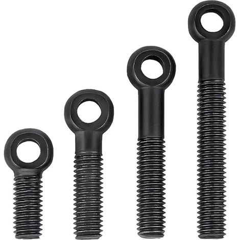 Vis à œillet pivotant mécanique en acier au carbone noir M6 M8 M10 M14 M16 M18, trou coulissant