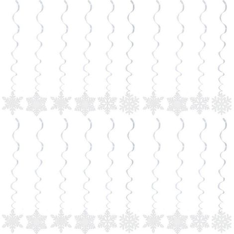 Ensemble de 20 décorations suspendues élégantes en forme de flocons de neige, pour une fête de Noël (1/5)