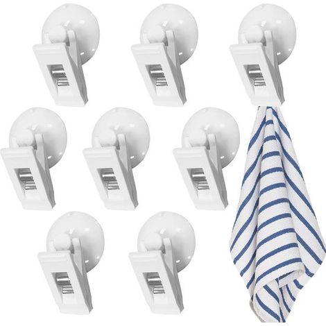 8 porte, ventose, porta, tenda da doccia, antivento, paraspruzzi, porta, ventose per finestre in vetro (bianco) (1/5)