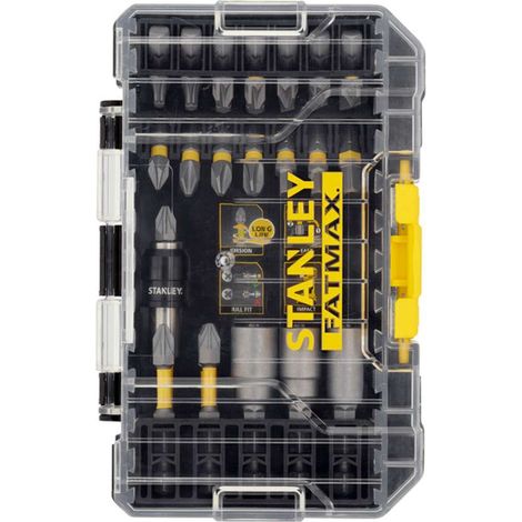 Stanley – Set d'embouts à torsion 32 pièces – Embouts 25 mm et 50 mm – Porte-embout magnétique – Pour visseuse avec empreintes PZ, PH, T