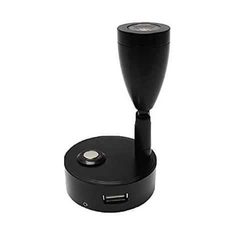 Lampe de lecture avec interrupteur tactile marche/arrêt et support USB. 5 V/2 A, convient aux caravanes, camping-cars,bateaux,lumière blanche (noir) (1/4)