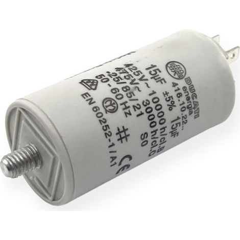 Condensateur permanent 15µF à cosses - Ø36x70mm - DUCATI