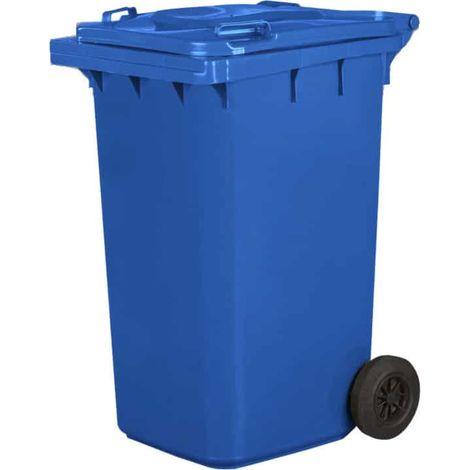 PATTUMIERA BIDONE RACCOLTA DIFFERENZIATA 240 LT NORME EN840 HACCP COPERCHIO BLU