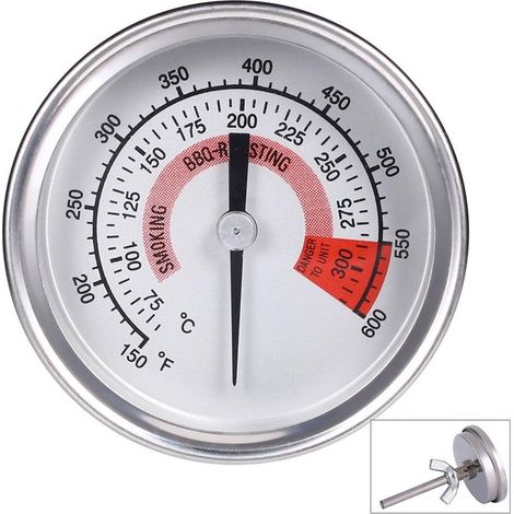 Thermomètre de Four en Acier Inoxydable Thermomètre pour Barbecue Grill fumoir Thermomètre 75 ℃ à 300 ℃ et 150 ℉ à 600 ℉ (Type B 300°C) (1/5)