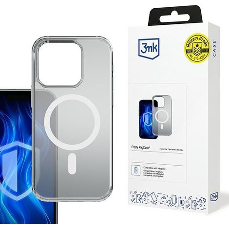 Funda MagSafe Frosty blanca para iPhone 15 Pro Max 3MK