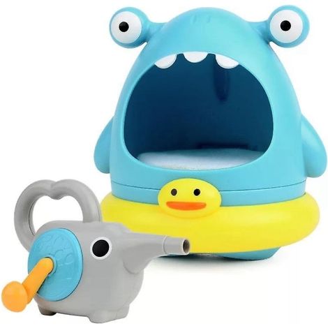 Bain Moussant Bulles Jouet pour Enfant Souffleur Piscine Accessoire Baignoire Lot de 2 Bleu (1/4)