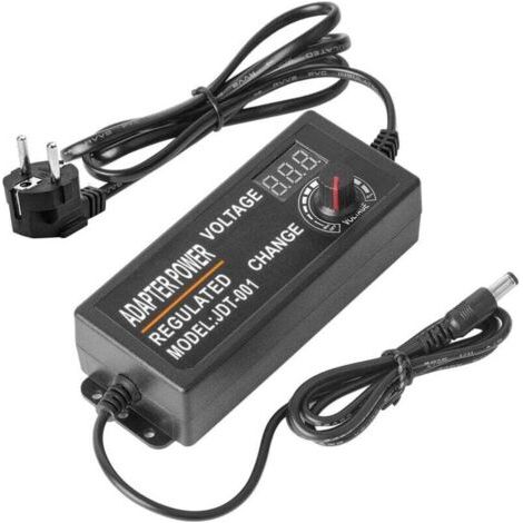[JAMAIS UTILISÉ]Transformateur d'alimentation réglable DC3-12 V 5 A 60 W, adaptateur de commutation pour voyant d'affichage 5 A, pilote de bande LED, entrée CA 100 V-240 V (1/4)