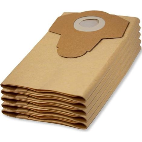 Sacs à poussière pour aspirateur eau et poussière, compatibles avec modèles PNTS 1250, PNTS 1250/9, PNTS 1300 A1, B2, C3, D3, E4, F5, PWD 12 A1, PAS 500, lot de 5 pièces (1/5)