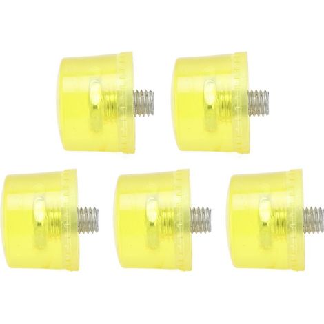 5 Pièces Têtes de Marteau en Caoutchouc Souple Transparent Jaune M8, Kit de Remplacement pour Marteau Φ25mm (1/5)