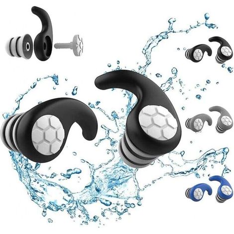 Wasserdichte Schwimm-Ohrstöpsel für Erwachsene – 3 Paar wiederverwendbare, weiche Silikon-Schwimm-Ohrstöpsel (1/4)
