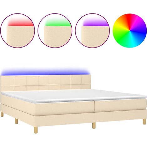 Maison Exclusive - Boxspringbett mit Matratze & LED Creme 200x200