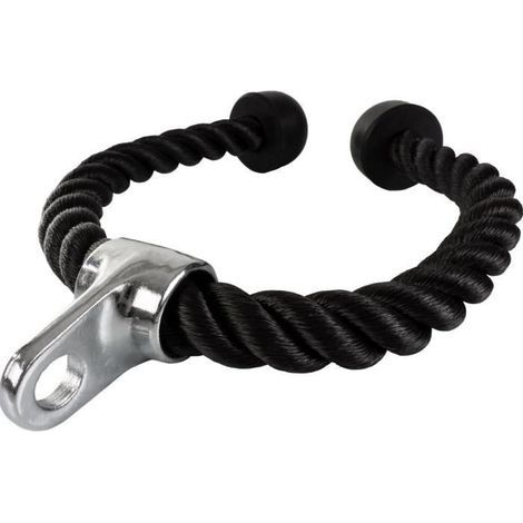 (Noir)Corde de Tirage Corde Triceps - Nylon 68 cm - Poignées Antidérapantes - Noir (1/4)