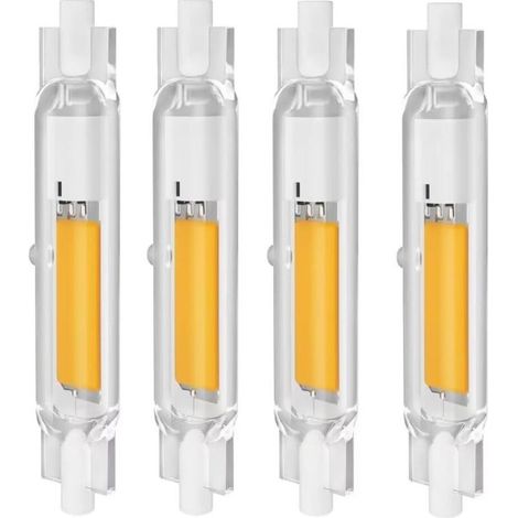 R7S LED 78mm Ampoule 10w Dimmable, Blanc Chaud 3000K, 1000LM, 220V, R7S LED Highlight COB Bulb, 10W Remplacer Lampe Halogène J78 100W 150w, Sans Scintillement, 4er Pack [Classe énergétique G] (1/5)
