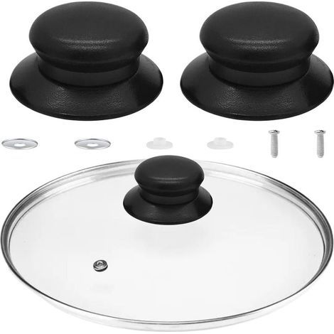 Boutons rechange couvercle casserole - 2 pcs, Boutons facile installation pour couvercle casserole - Incolore (1/5)