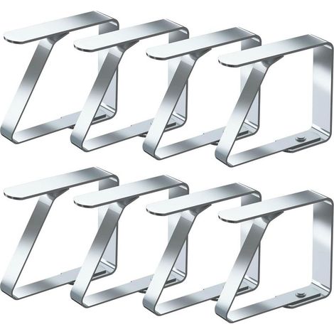 Set of 8 pliers to tablecloth non in stainless steel (4 cm x 8 pieces) (1/5)