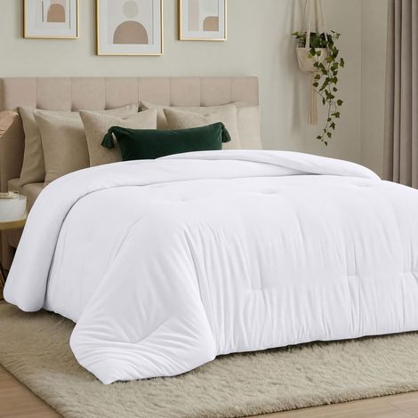 Couette matelassée en Duvet Alternatif Toutes Saisons pour lit Simple/jumeau XL, Insert de Couette avec languettes d'angle, Lavable en Machine, Blanc (1/5)