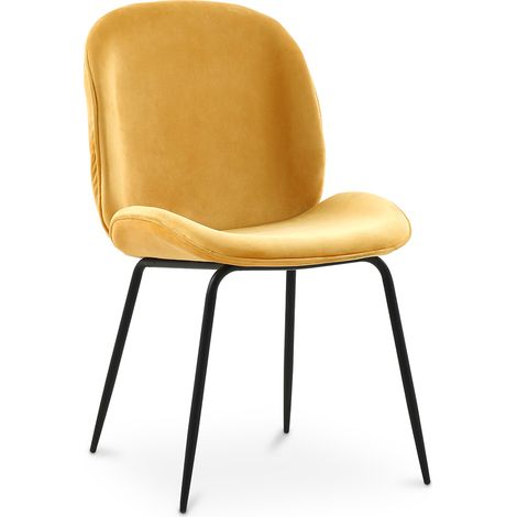 Dining Chair - Upholstered in Velvet - Retro - Elias Mustard (1/5)
