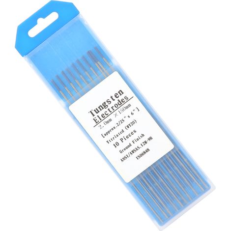 10 électrodes en tungstène-yttrium WY20 à pointe bleue pour poste de soudage TIG, 2,0 mm x 150 mm (1/5)