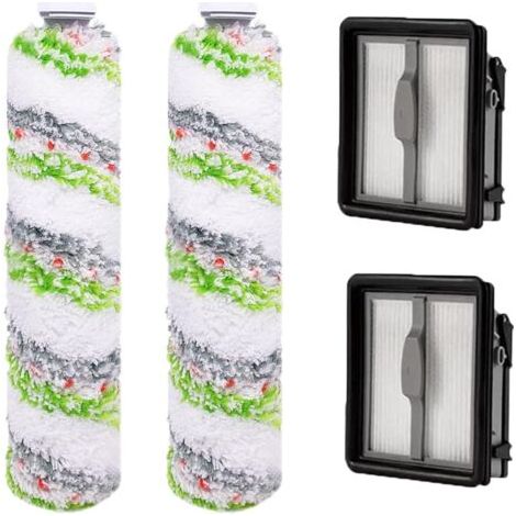 Lot de 2 filtres de rechange et 2 brosses rotatives pour animaux de compagnie pour aspirateur multifonction 3-en-1 Bissell CrossWave (modèles 1866, 1785, 2052 et 1713) (1/5)