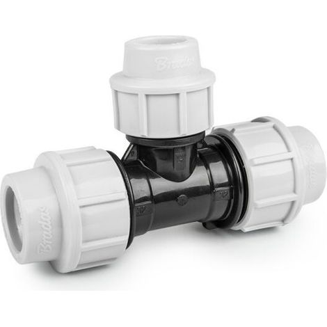 Raccord à compression Té réduit PN16 pour tube PE 32-20-32 mm