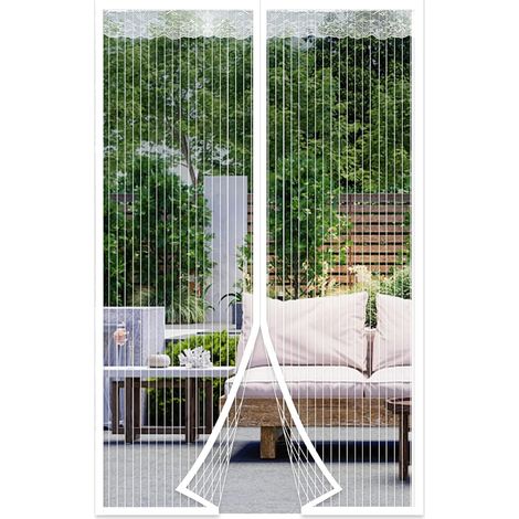 CCYKXA Magnetic Screen Door Anti-mosquito Door Curtain with Magnetic Closure No Drilling for Balcony Door, Cellar Door, Patio Door (White, 100  220cm) (1/5)