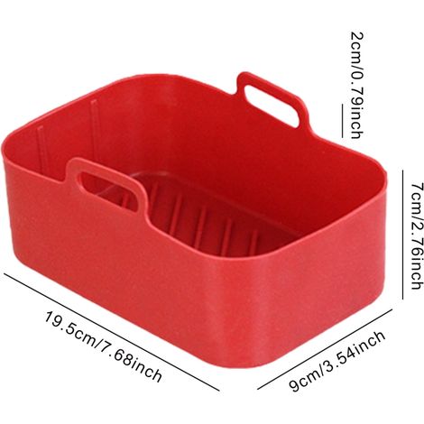 1 tapis/panier isolé en silicone pour friteuse à air Ninja DZ201 à double panier, rouge, taille unique. (1/5)